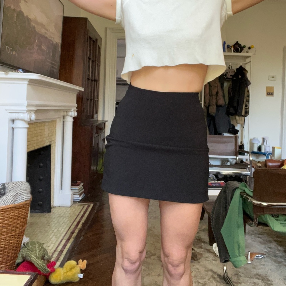 Black mini skirt